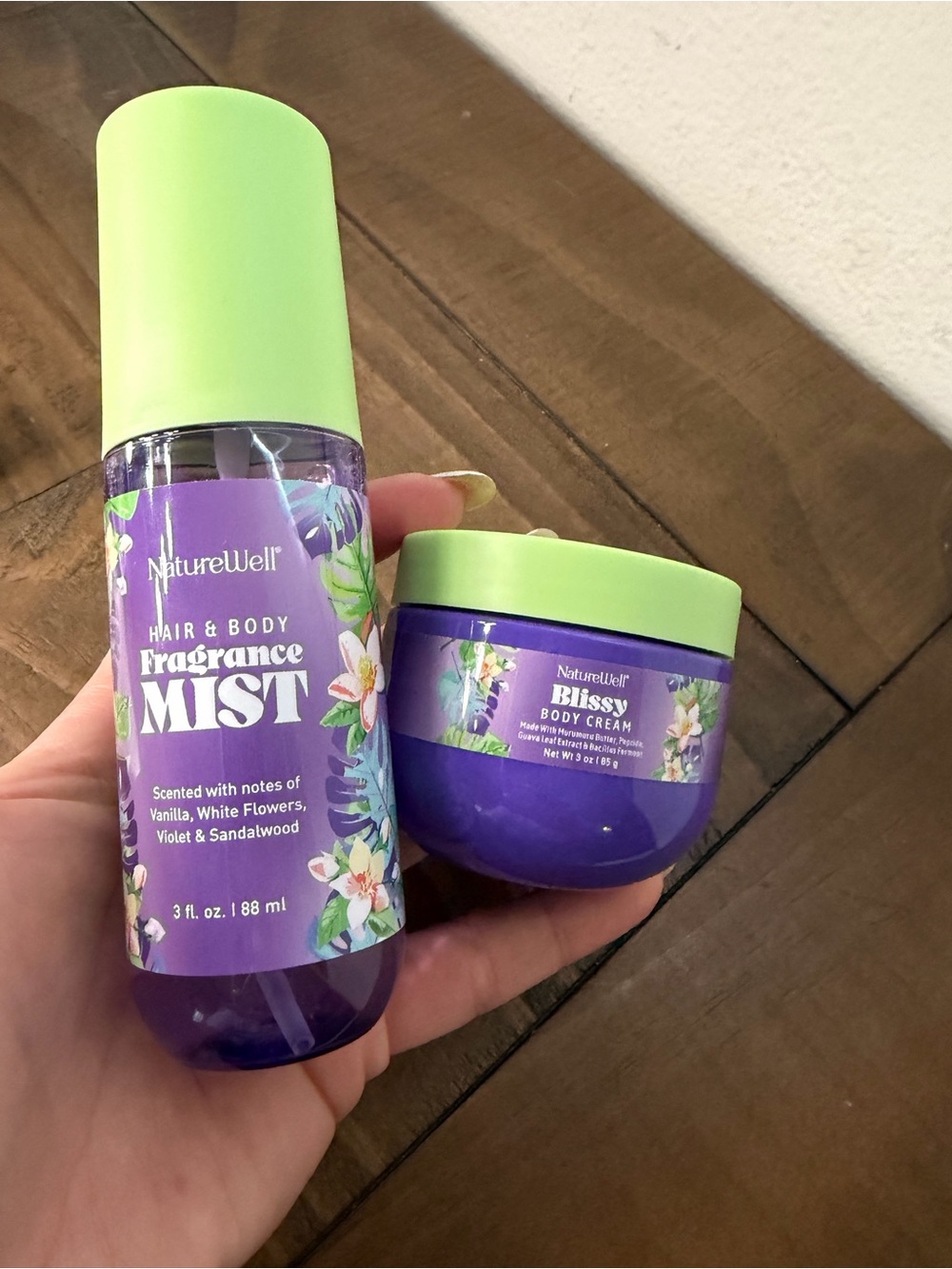 NatureWell "Blissy" collection 3 oz Body Cream & 3 oz Hair & Body Fragrance Mist